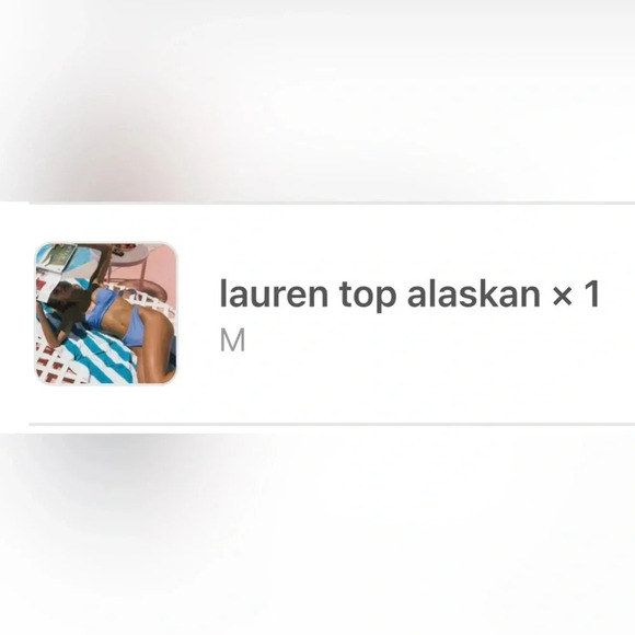 NWT OneOne Swimwear Bikini *Top Only* Alaskan Lauren Blue Ribbed New Top Crop - Picture 4 of 7